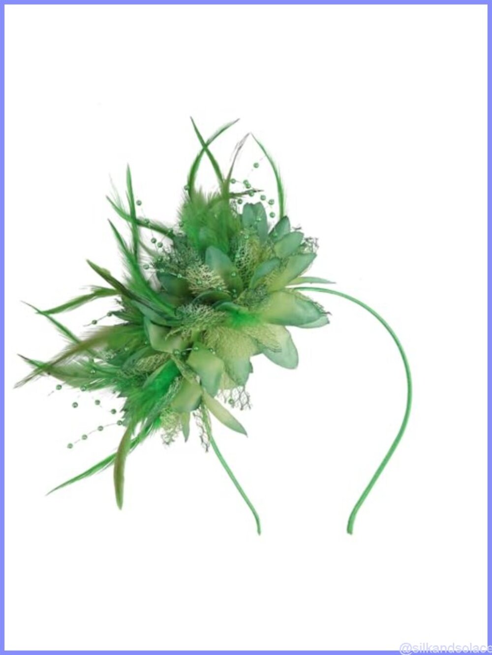 Women's Feather Fascinator Headband with Pearls Elegant Tea Party Headpiece
